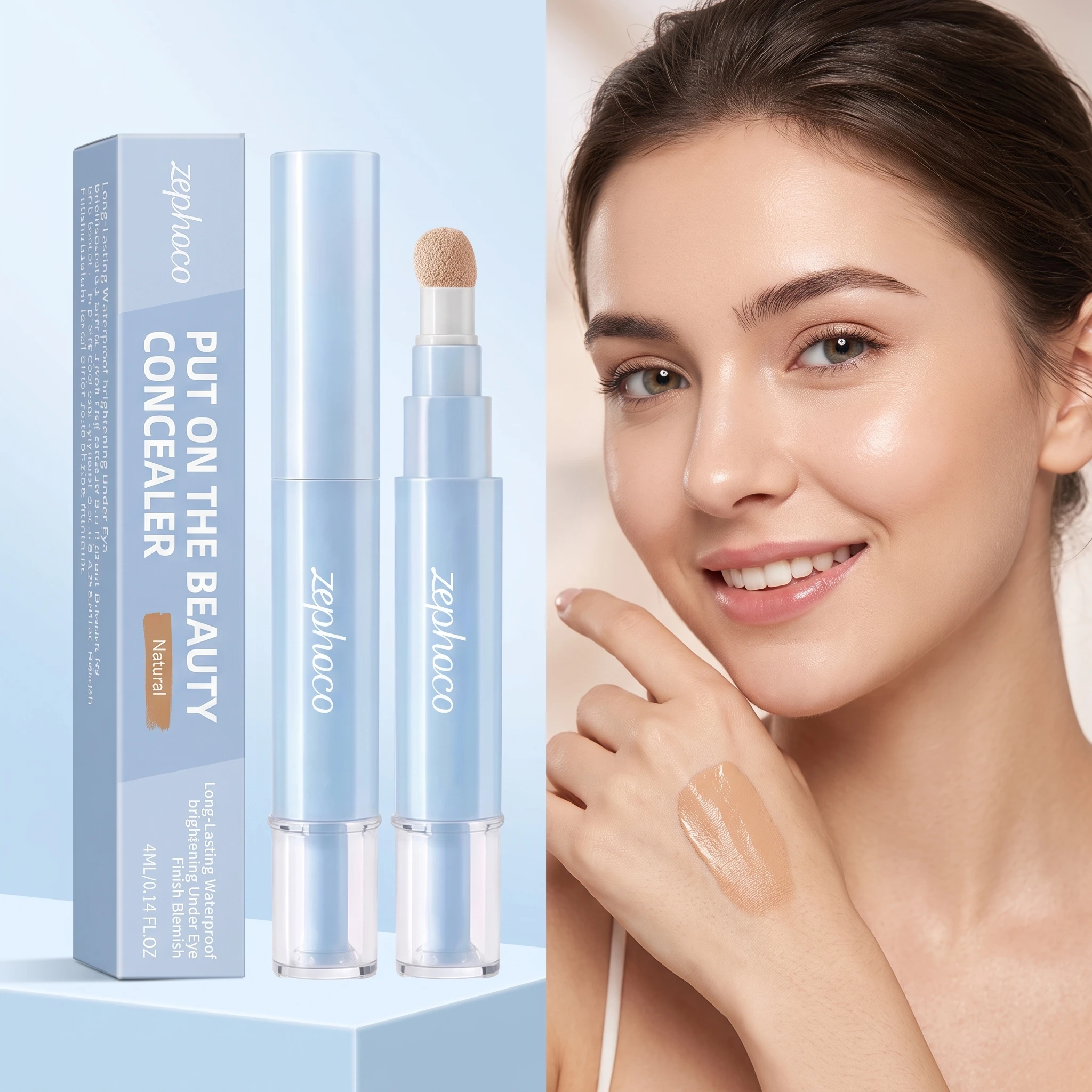 Brightening Concealer Contour Pen Dark Circle Brightening Blemish Spot Coverage Matte High Coverage Oil-Control Foundation 4ml