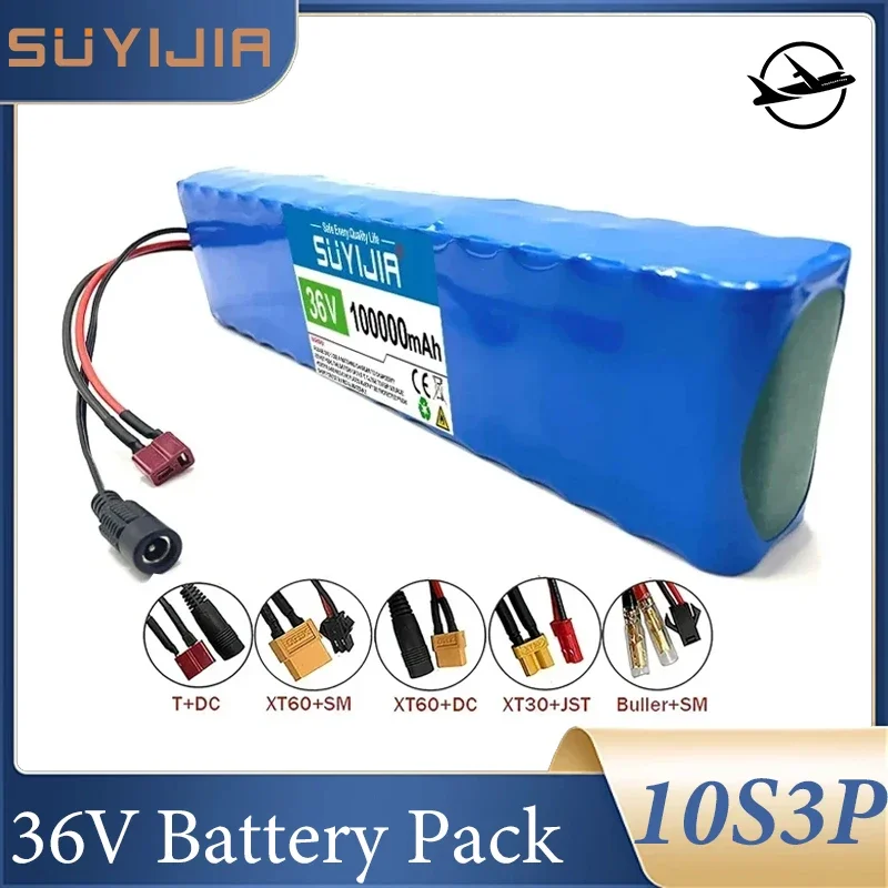 

10S3P 18650 Rechargeable Li-Ion Battery 36V 100000mAh Powered by Modified Bicycle Scooter Electric Vehicle with BMS+42V Charger