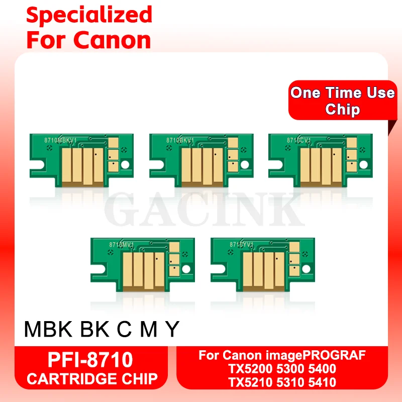 PFI-8710 PFI8710 Stable Cartridge Chip For Canon imagePROGRAF TX5200 TX5210 5300 5400 5310 5410 Printer 700ML One Time Use Chip