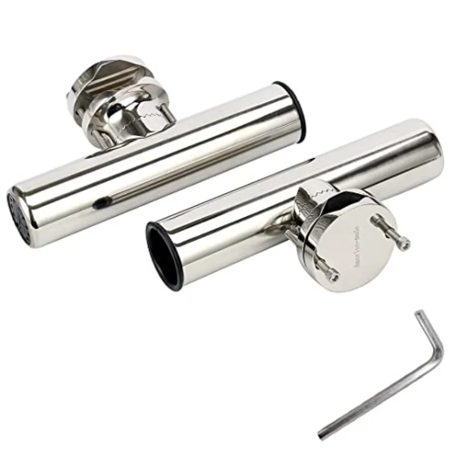 

2x Stainless Rail Mount Clamp on Fishing Rod Holder for Rails 1-1/4" to 2"