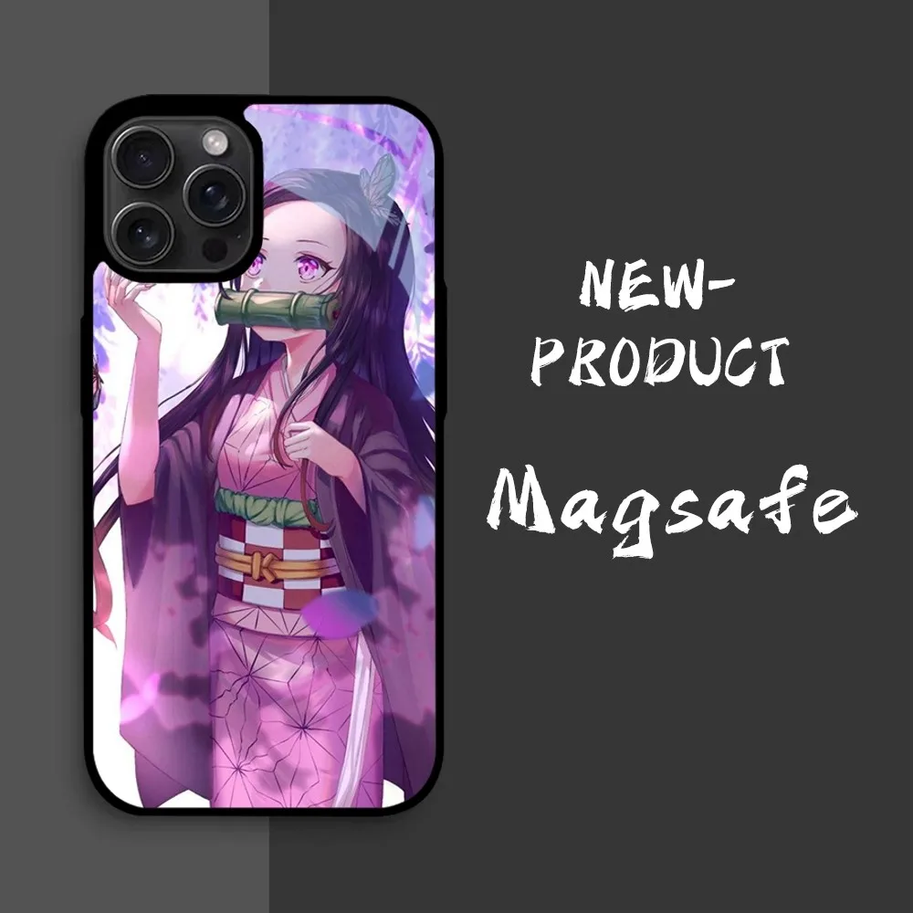 Demon Slayer Kamado Nezuko Phone Case For IPhone16 15 14 13 12 11 Pro Xs Max Mini XR X 7 8 Plus Luxury Mirror Hard Funda