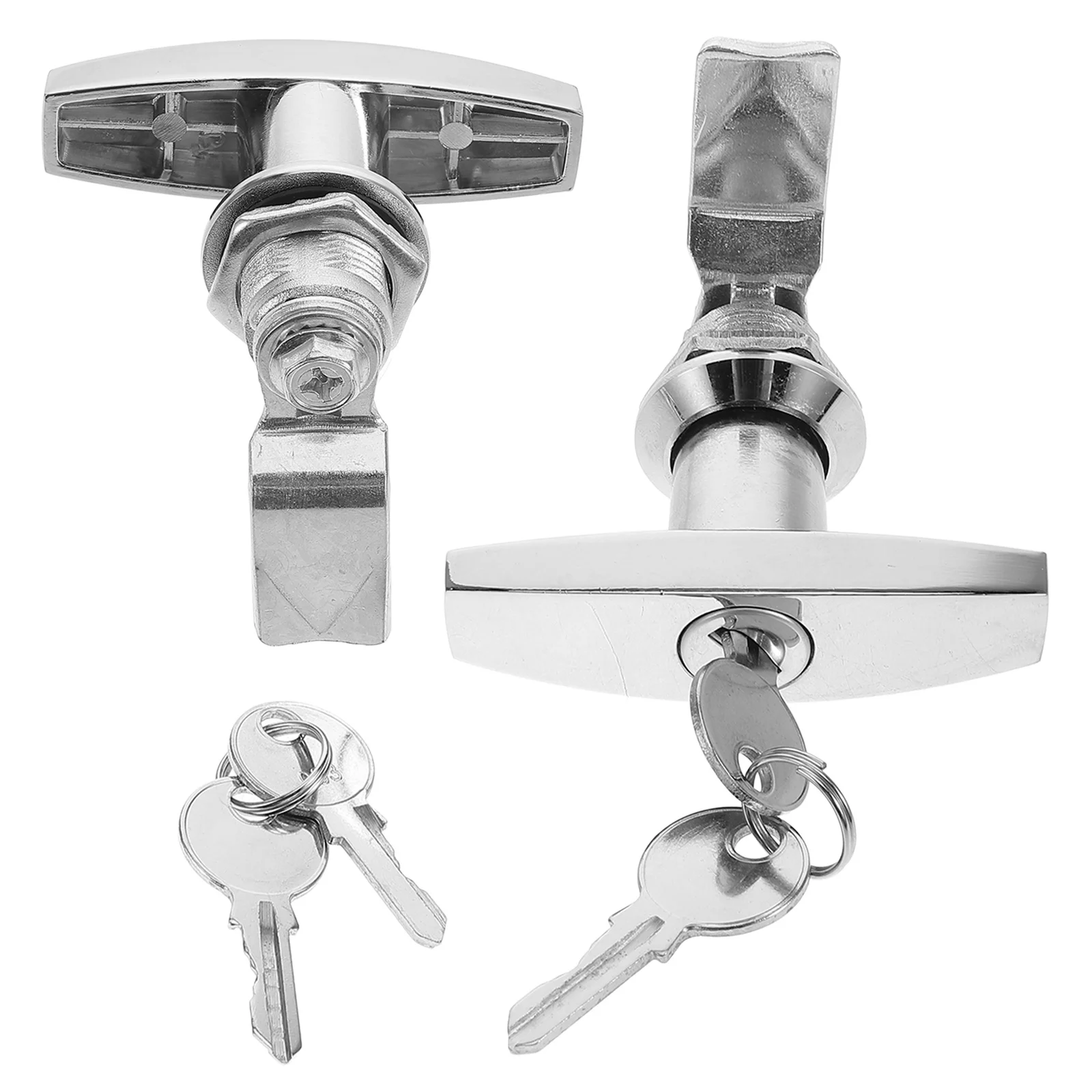 

2Pcs T Handle Door Lock Zinc Alloy for Rv Trailer Cabinet Electrical Box Toolbox Security Garage Camper Storage Unit Replacement