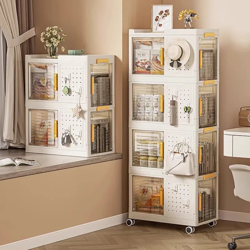 

Storage cabinet porch bay window rack multi-layer folding finishing box multi-functional crevice cabinet bedroom living room loc