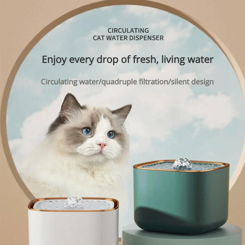 3L Automatic Cat Water Fountain with LED Light Ultra Silent USB Cats Electric Mute Water Feeder Pet Drinking Water Fountain
