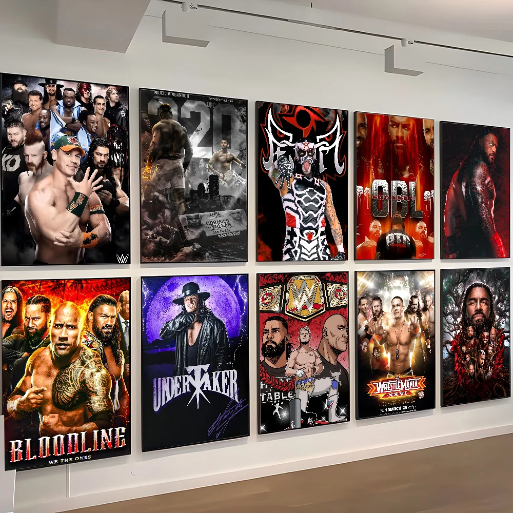 1pc Cool W-Wwe Poster Selbstklebende Kunst Wasserdichte Papier Aufkleber Kaffee Haus Bar Zimmer Wand Dekor