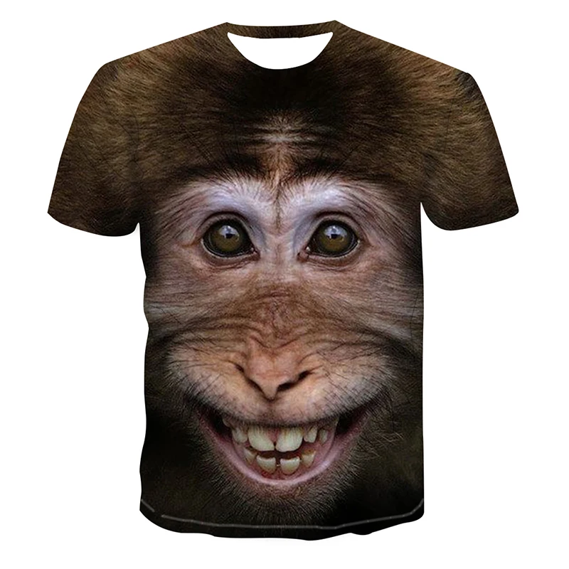 Summer Funny Gorilla Monkey Animal graphic t shirts men Fashion Street Hip Hop Printed Tees Oversized O-neck Short Sleeve Tops