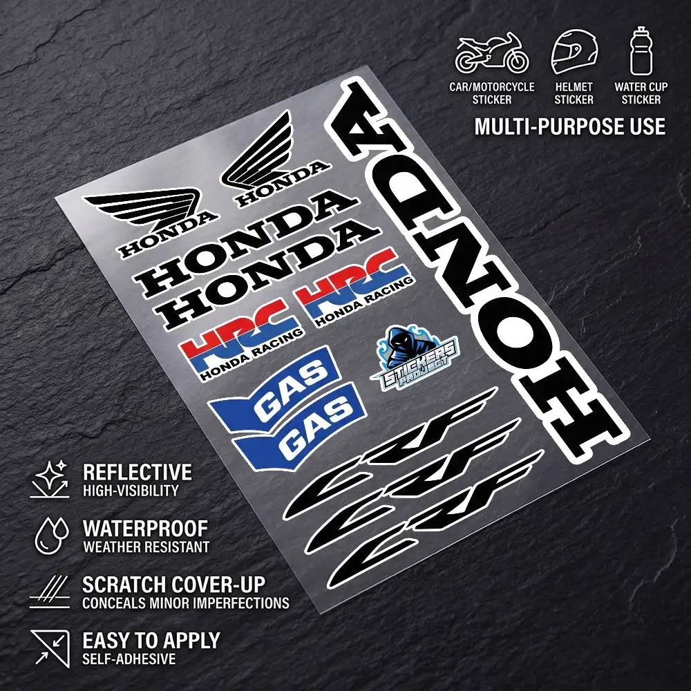 

FOR HONDA Long Lasting Waterproof Reflective Sticker Scratch Conceal Fit Motorcycle Car Helmet Fridge Decals