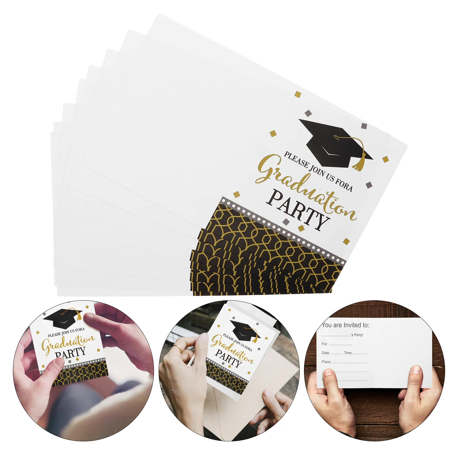 

8 Pcs Graduation Ceremony Invitation Greeting Cards Themed Elements for Party Paper Invitations