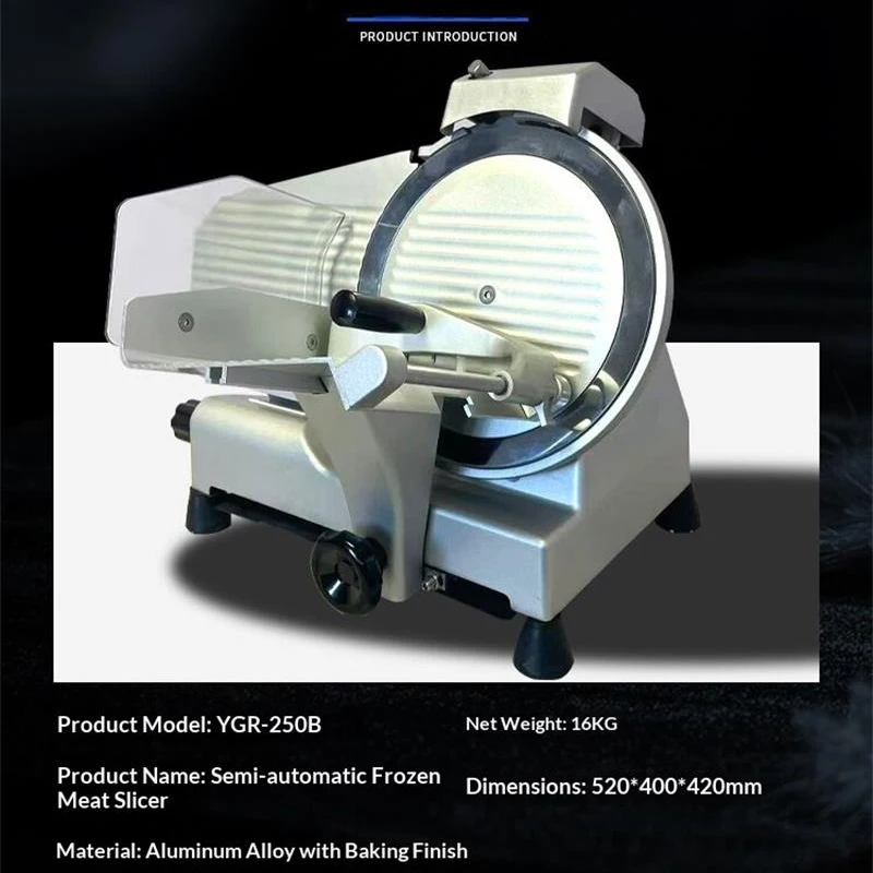 240W Commercial Electric Semi-automatic Meat Slicer with Adjustable Thickness, Directly Sold by the Manufacturer
