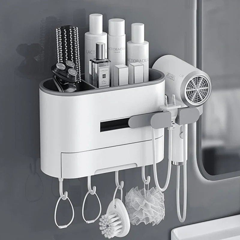 

Hairdryer Wall Shelf Perforation Free Bathroom Fashion Toilet Shelf Storage Wall Hanging Accessori