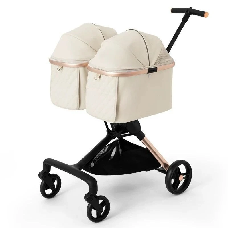

Pet cart out stroller folding double seat double deck pet cart small dog