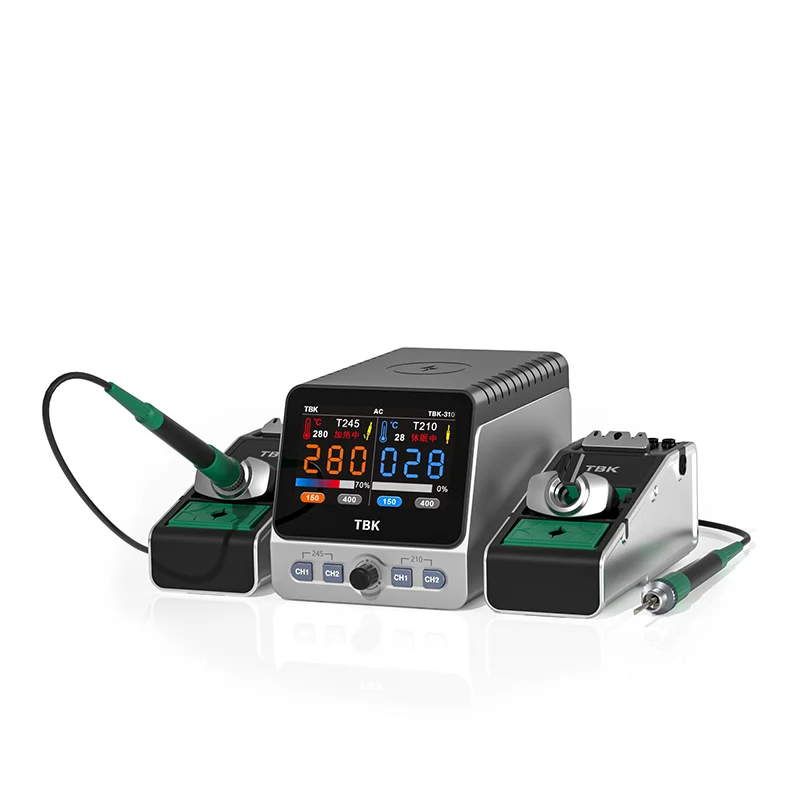 

TBK 310 Smart Dual-Channel Rapid Soldering Iron C210 C245 65W/Channel Fast Warm-Up Wireless Charging PLC Core 4.3" HD TFT