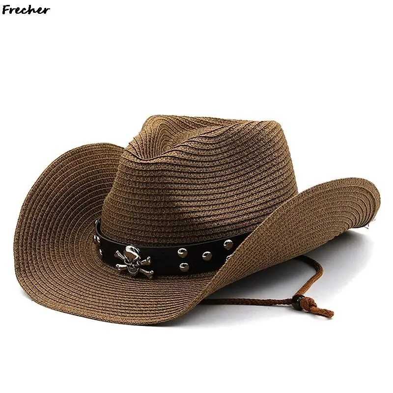 Summer Western Cowboy Hats Men Women Retro Fedora Caps Fashion Jazz Hat Beach Holiday Country Panama Gentleman Grassland Cap