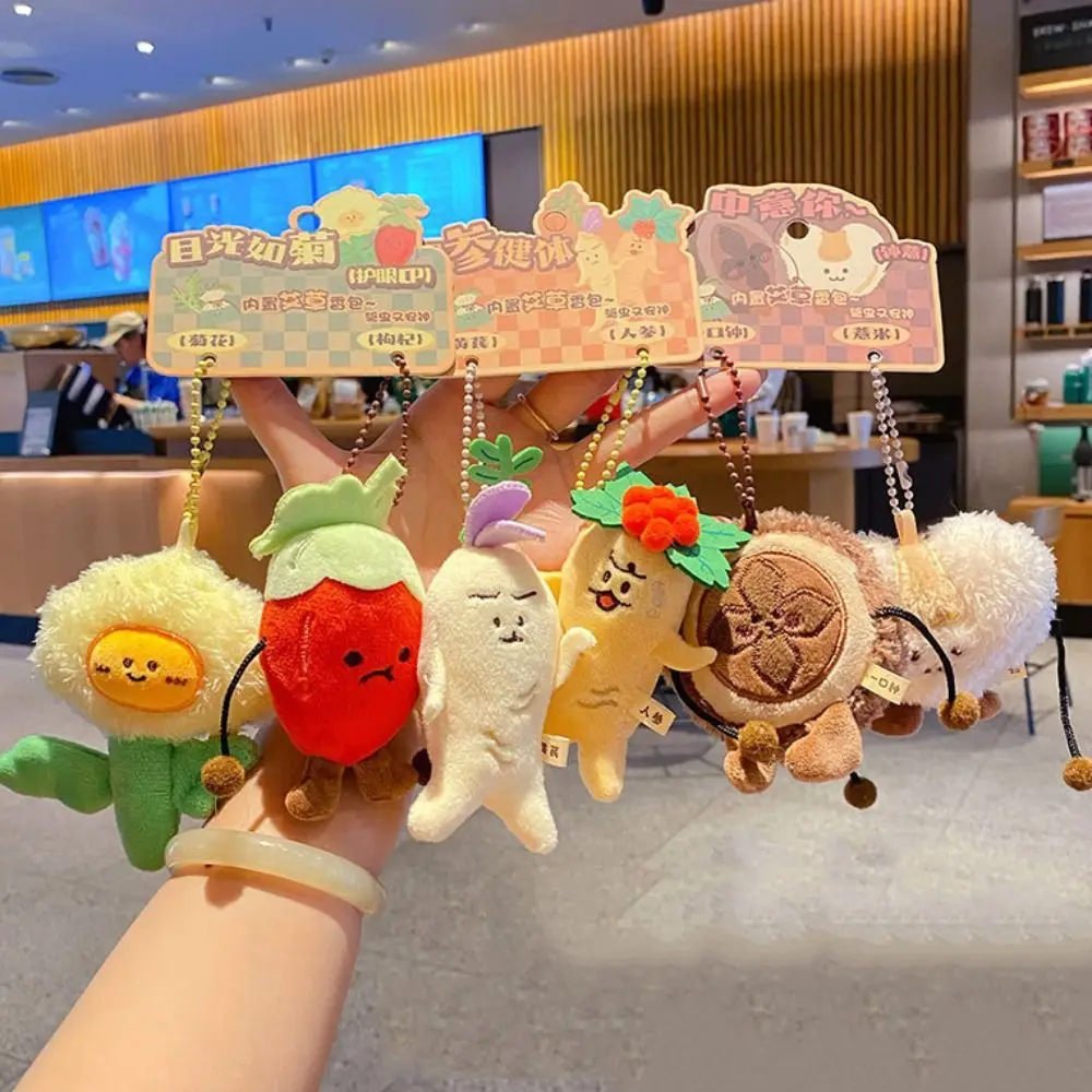 PP Cotton Expression Doll Keychains Lifelike Collection Mugwort Scented Plush Pendant Cartoon Hanging Ornaments