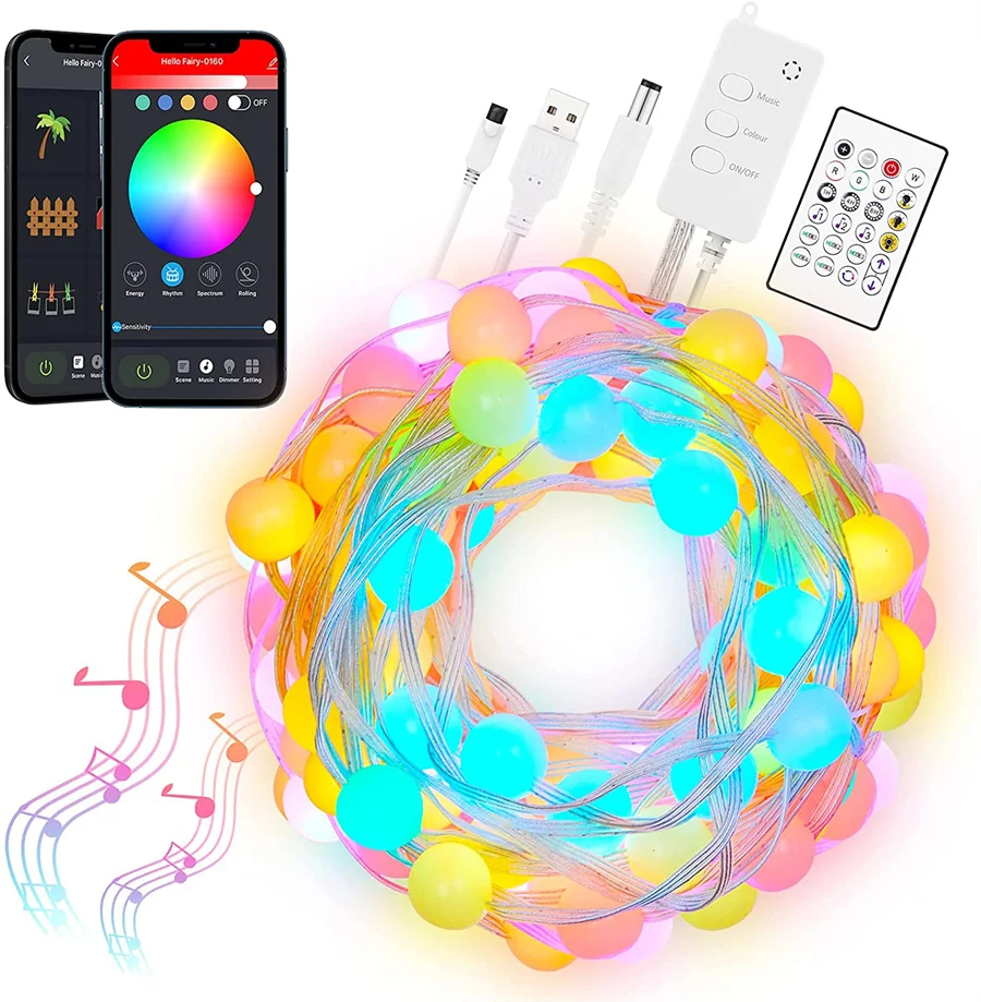 

5/10M Bluetooth App Control Fairy String Light With Remote Tuya Wifi Christmas Garland Light For Outdoor Party Holiday Decor