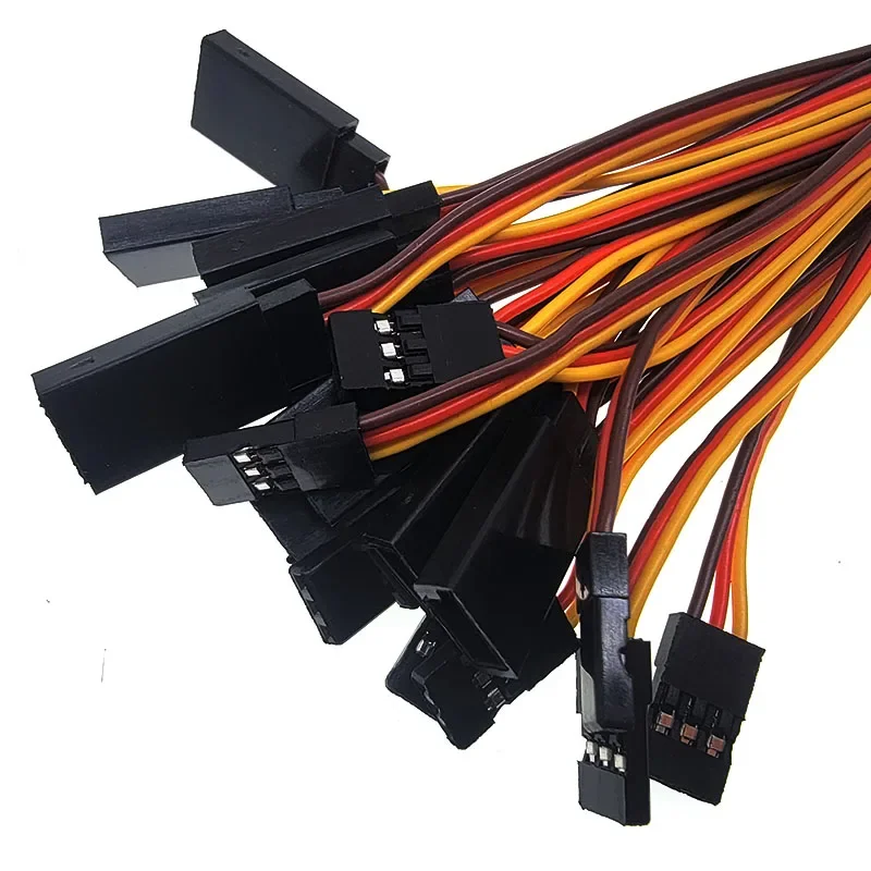 10PCS 100mm/150mm/200mm/300mm/500mm Servo Extension Lead Wire Cable for RC Drone Futaba JR Male to Female 10cm 30cm 50cm 100cm