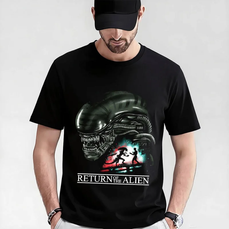 

Return Of The Alien Horror movie Aliens Sic-Fi Gift T-Shirt Weyland Xenomorphe Graphic clothes Large size tops 100% cotton Tee