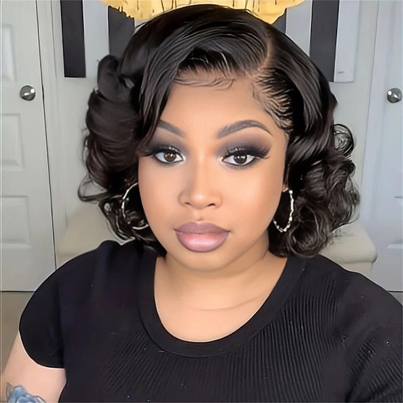 

HD Transparent Short Bob Body Wave 13x4 13x6 Lace Front Human Hair Wigs Lace Frontal Glueless Ready To Wear 5x5 Closure Wig