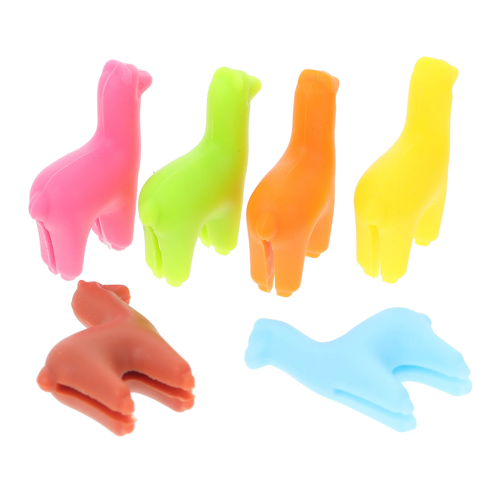 6 Pcs Glass Mark Silicone Marker Creative Charms Glasses Animal-shaped Recognizer Reusable Adornment Nonslip Tag Clip Mini