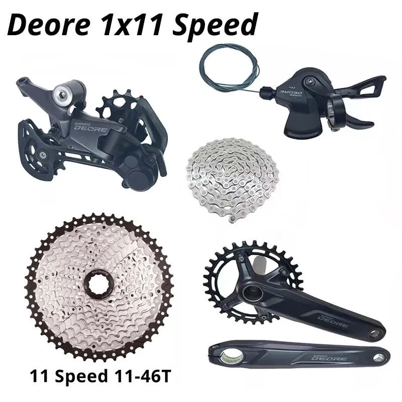 SHIMANO Deore M5100 1X11 Speed Derailleurs Groupset 11S Shift Lever Rear Derailleur CN HG601 Sunshine Cassette Chain Crankset