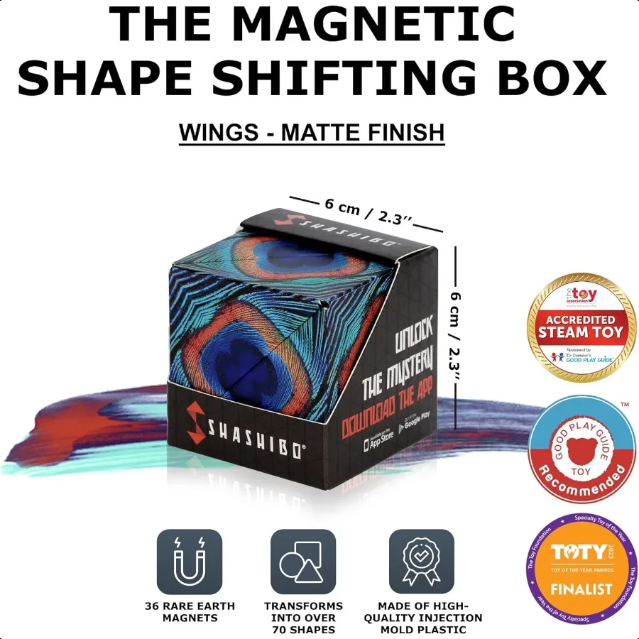 Shashibo forme boîte de changement de vitesse jouet Fidget gagnant avec 36 aimants de terres rares transformez dans plus de 70 formes jouet sensoriel cadeau pour