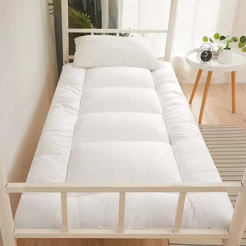 Portable Folding Bed Mattress Futon Comfortable Cushion Floor Mat Sleeping Pad Soft Gray Single Double Mattress Topper Bedroom