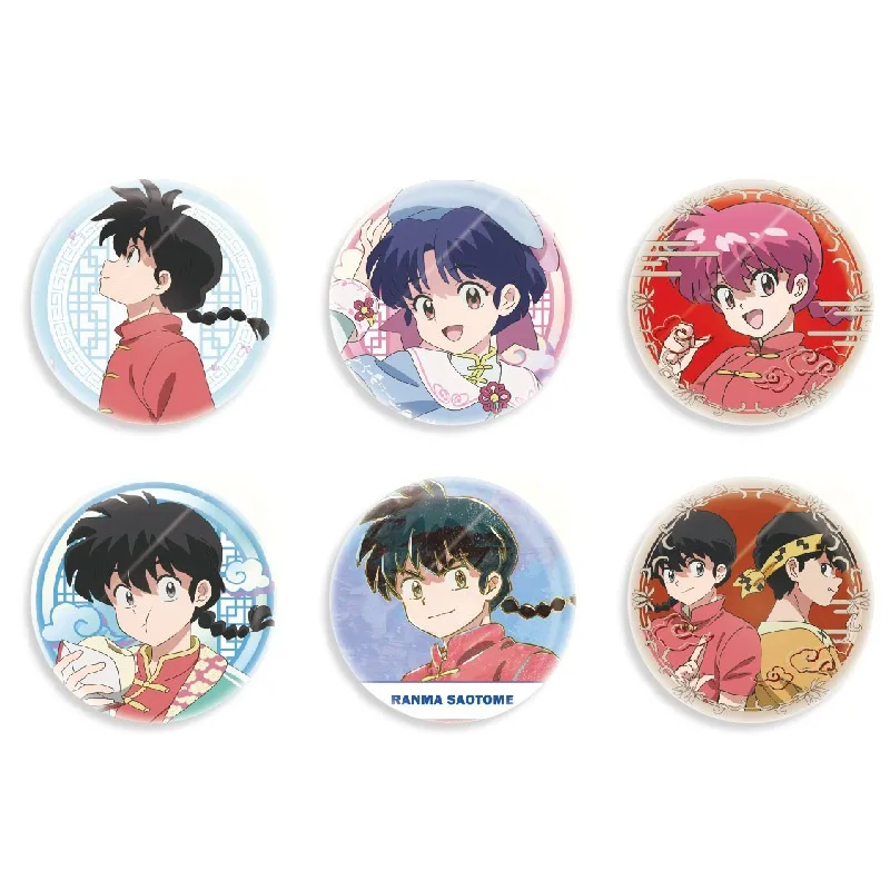 58mm Anime Ranma 1⁄2 Nibun-no-Ichi Tendou Akane Saotome Genma Cosplay insignia para disfraz Pin Spte broche de hojalata ﻿   Prop para regalos de niñas