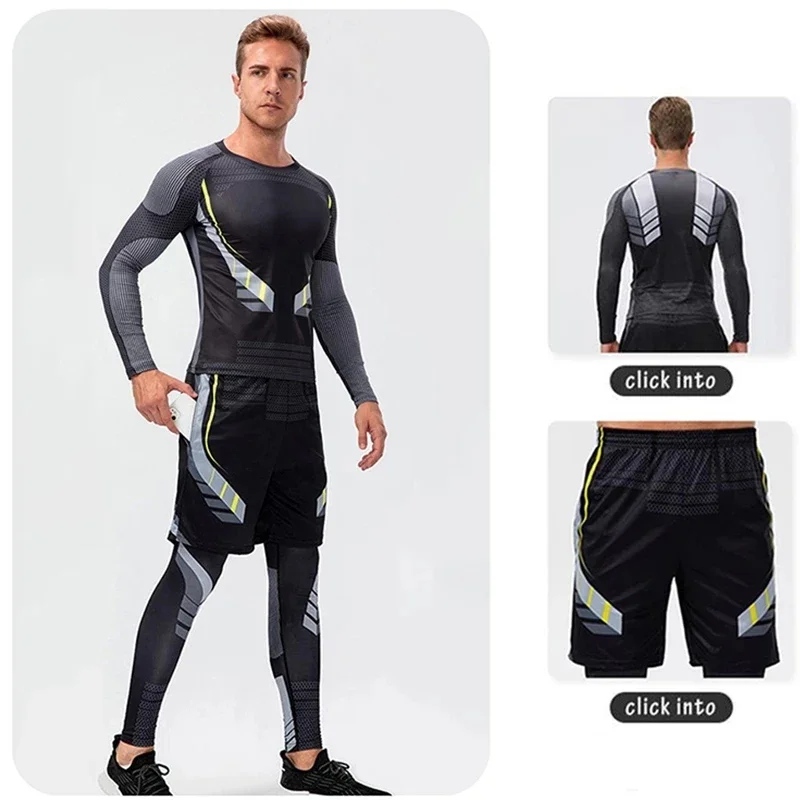 Men\'s Compression Pants Men Sportswear Training Leggings Gym Workout Skinny Trousers  Sport Bottoms Running Leggings Tights Men