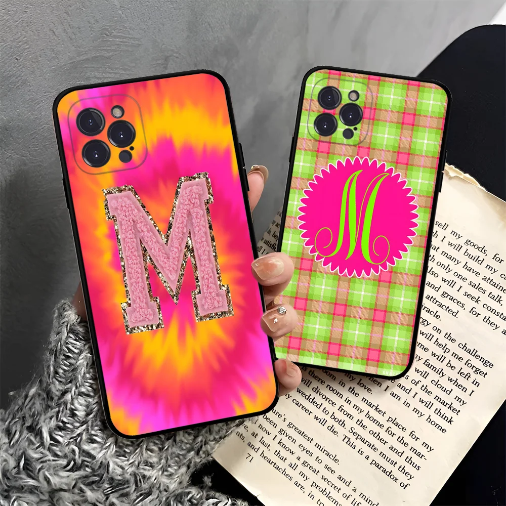 Personalized Monogram Initial Luxury Phone Case For IPhone 16 15 14 11 12 13 Mini Pro XS Max Cover 6 7 8 Plus X Funda Shell