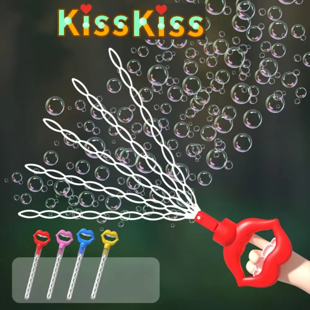 40 Hole Bubble Stick Lip Soap Blowing Children's Bubble Wand Fully Manual Bubble Tool Big Bubble Wands Outdoor Activity