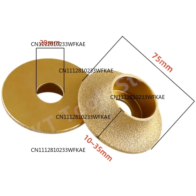 1pc Vacuum Brazed Diamond French Edge Grinding Wheel Hole Diameter 20mm Diamond Polishing Wheel For Tile Quartz Marble Granite