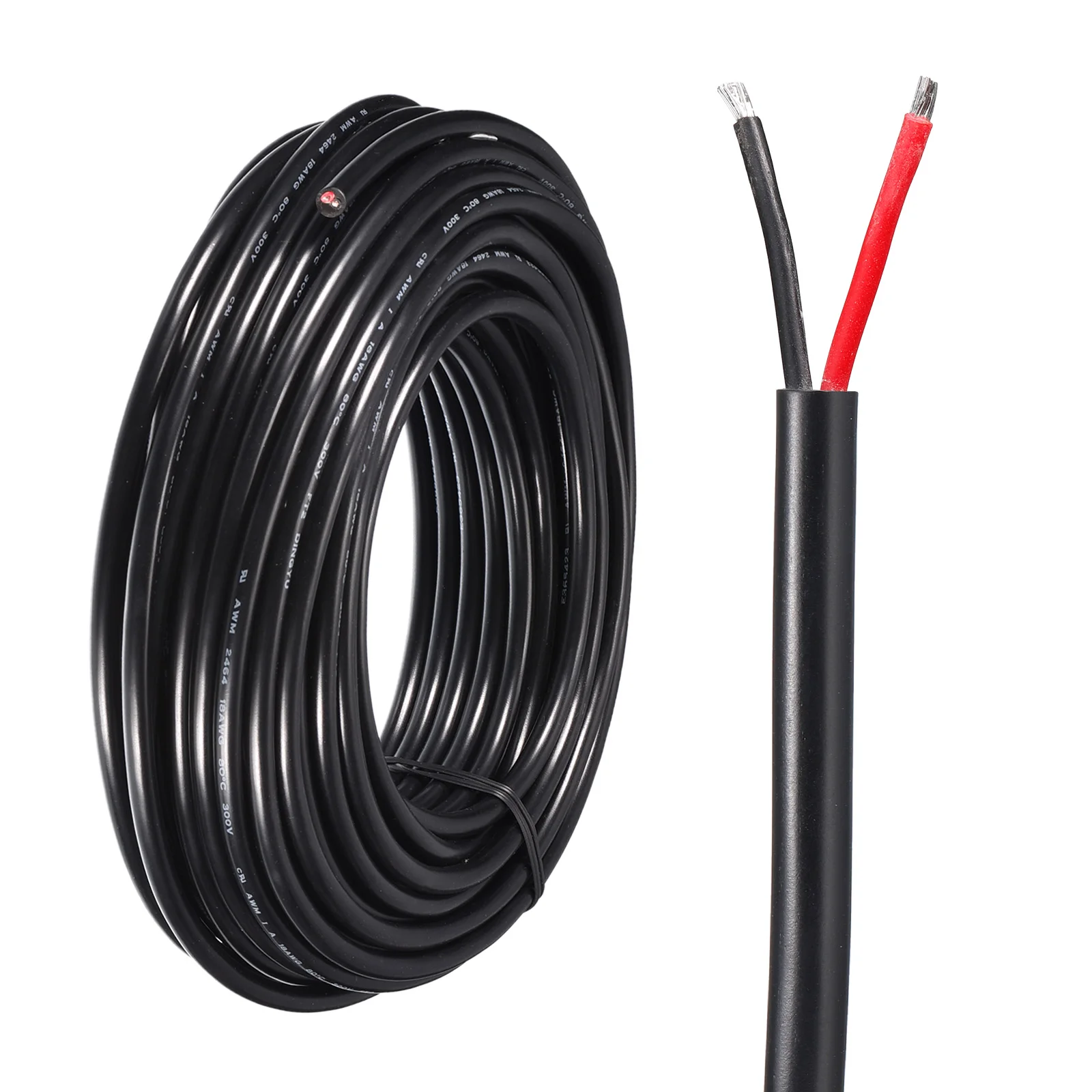 30.5Meter Power Cable 2 Conductor Electrical Wire 22AWG UL2464 Electrical Wire PVC Cord Copper Cable for LED Strip Lamp Lighting