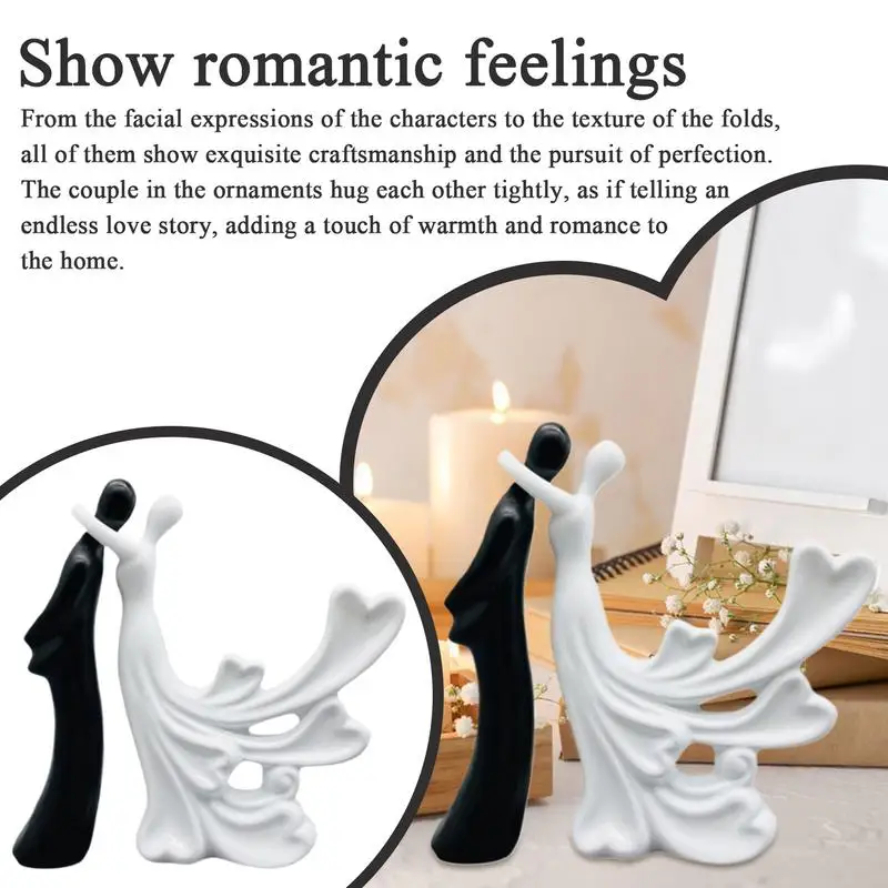 Couple Sculpture Creative Embracing Lovers Statues Modern Art Romantic Collectible Figurines Multifunctional Couple Statue Home