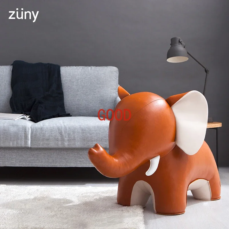 Animal modeling living room floor ornaments home elephant tiger giraffe leather seat