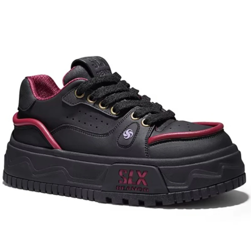 Europe Retro Luxury Skate Shoes for Men's and Women's Genuine Leather Thick Soled Height Increasing Shoes Casual Footwear Couple