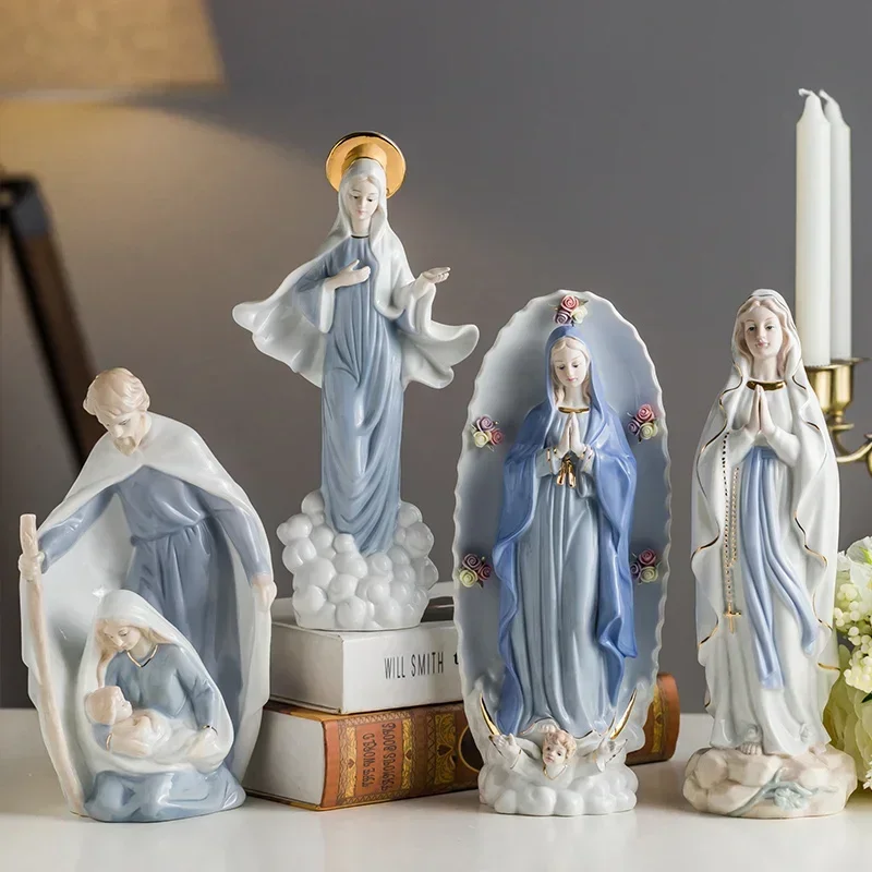 Icons Holy Virgin Joseph Mary Church Family Virgin Statue Sculpture Ceramics Gifts Home Decoration Accessories Crafts Ornaments