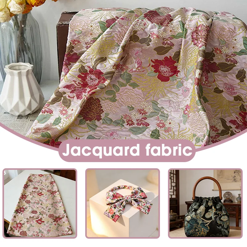 

Ткань жаккардовая с тиснением в стиле ретро, 11 видов, элегантная, с цветочным узором, для женских платьев, юбок, сумок, рукоделия, шитья, золотой шелк