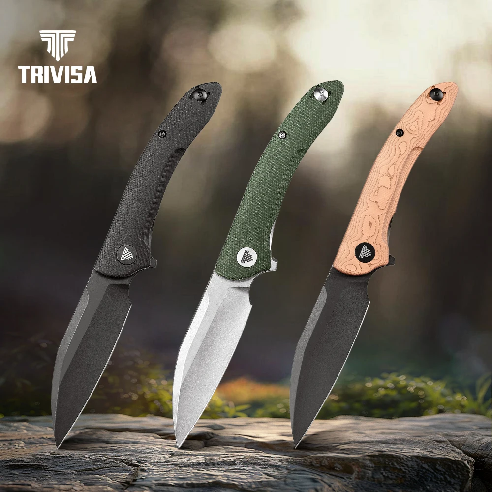 

TRIVISA Cuckoo Pocket Folding Knife 14C28N Blade Micarta Copper Foil Handle Hunting Camping Outdoor Survival High Quality EDC