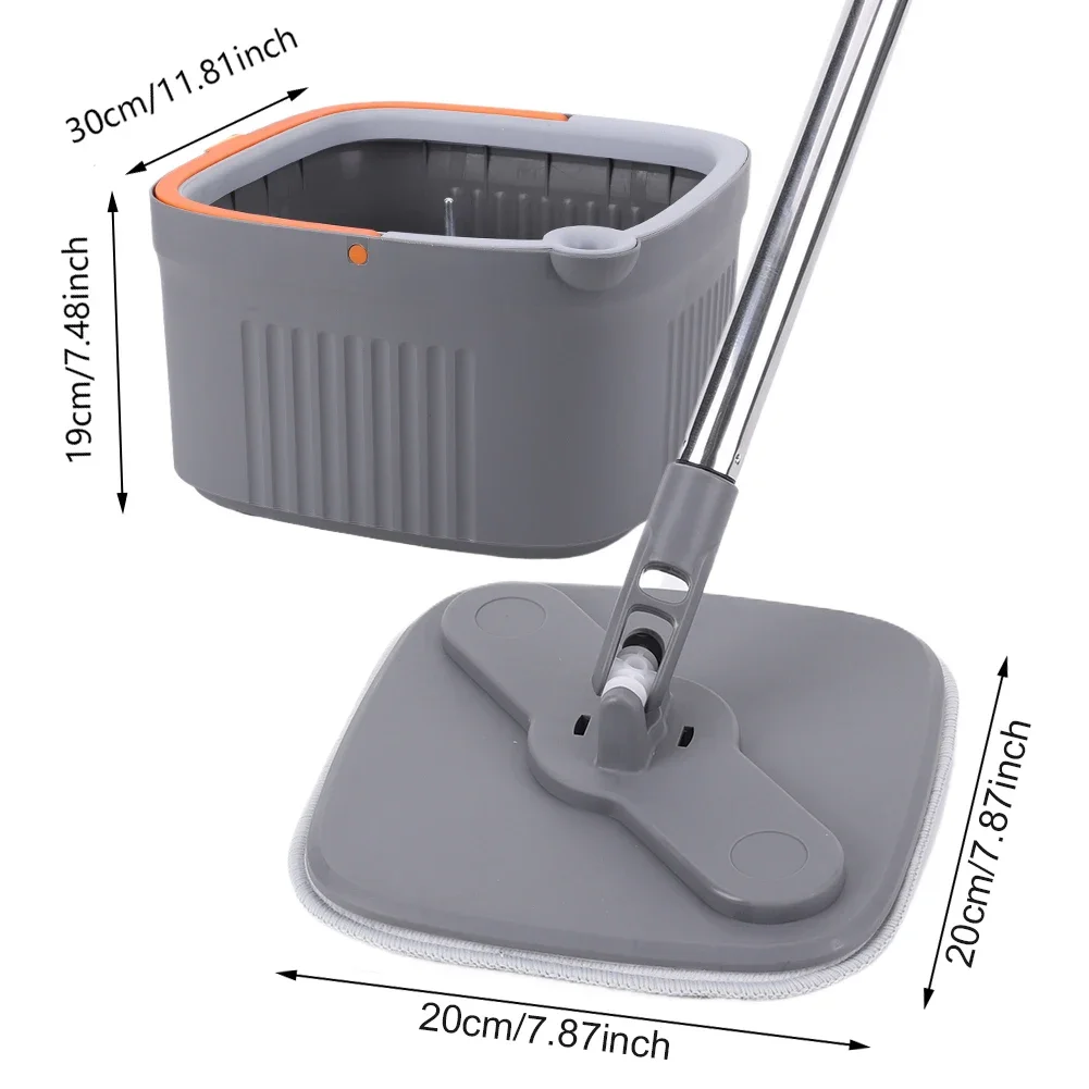 Lazy Floor Floating Mop Water Separation 360 Rotating Household Cleaning Mop Microfiber Spin Mop with Bucket Automatic Floor Mop