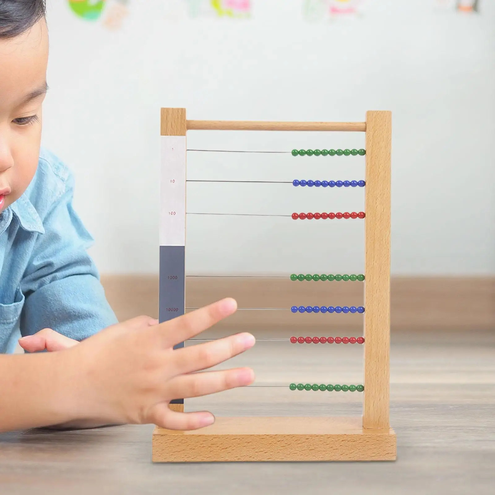 Wooden Small Bead Frame Wooden Abacus Toy for Children Boys Girls Preschool