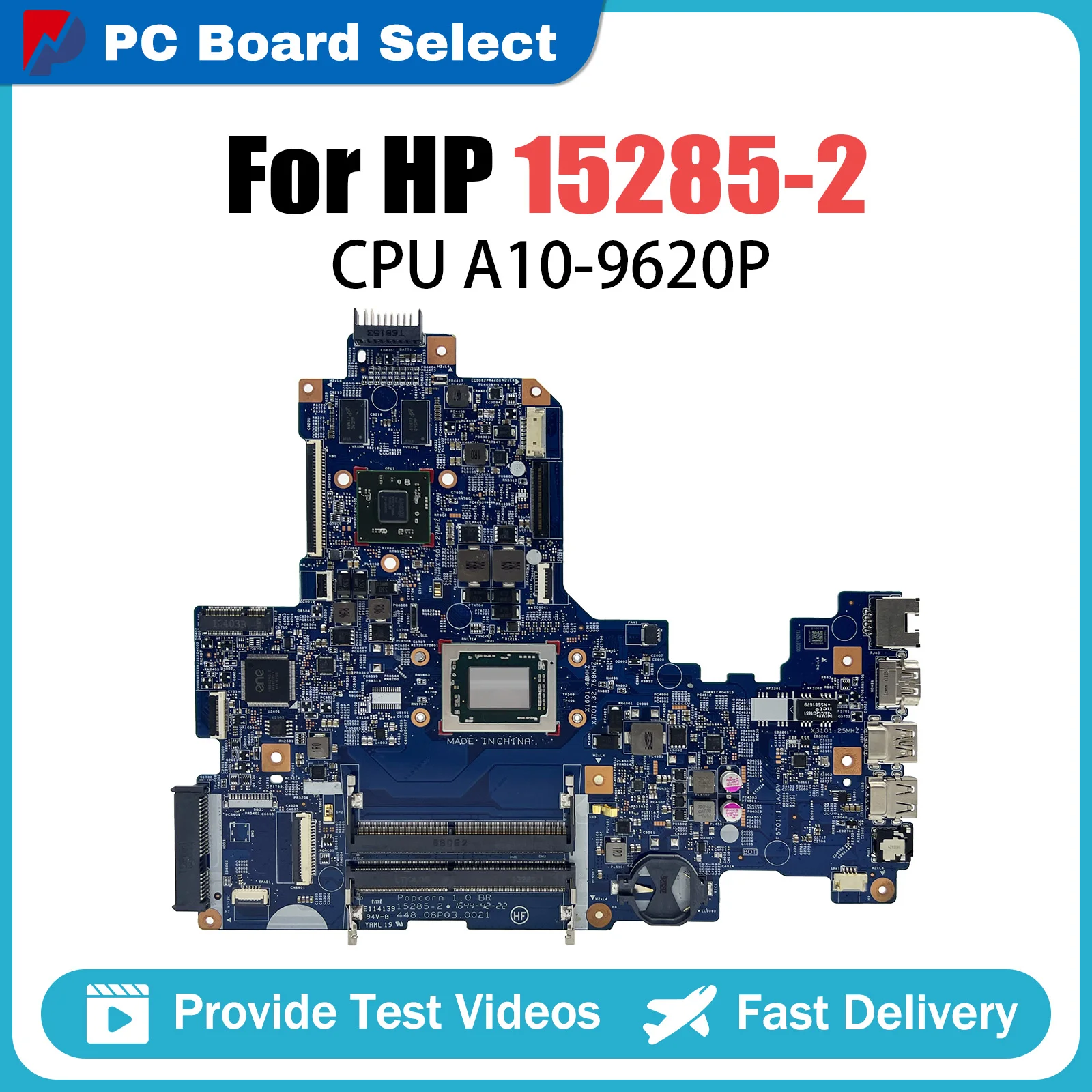 

For HP 17-Y 17Z-Y Notebook Motherboard 15285-2 DDR4 With A10-9600 CPU 856769-601 100% Test Works Properly