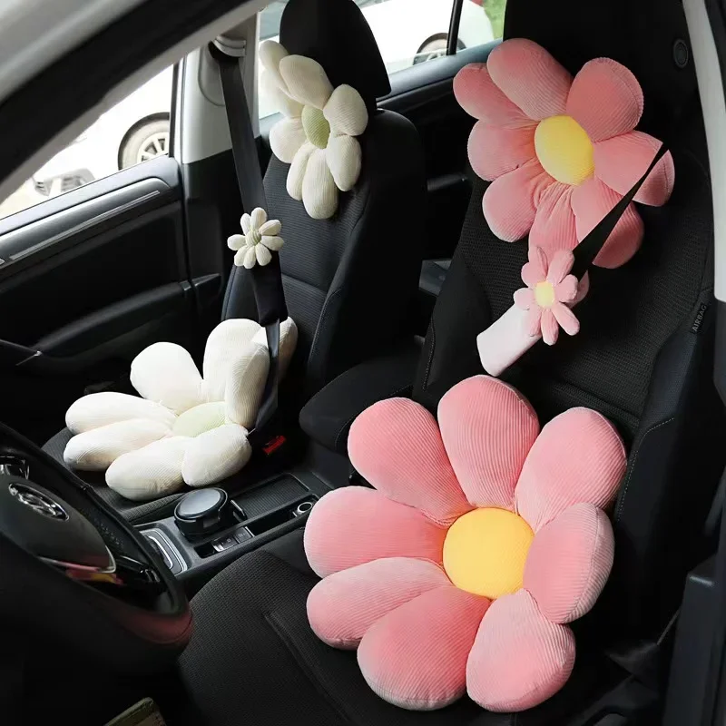 1PC Car Headrest Pillow,Flower Neck Pillow for Car,Comfortable Soft Car Headrest Cushion for Driving,Cute Neck Pillow Travelling