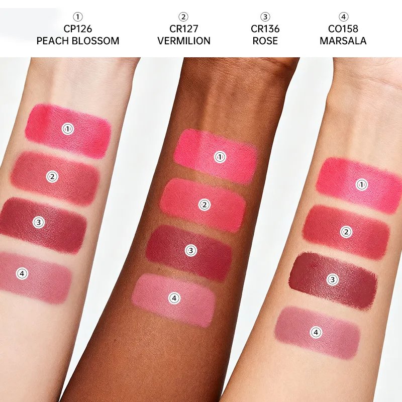 مجموعة أحمر شفاه CATKIN Rouge Carving مكونة من 4 قطع + صندوق هدايا رائع، مرطب غير لامع يدوم طويلاً وخفيف الوزن وناعم