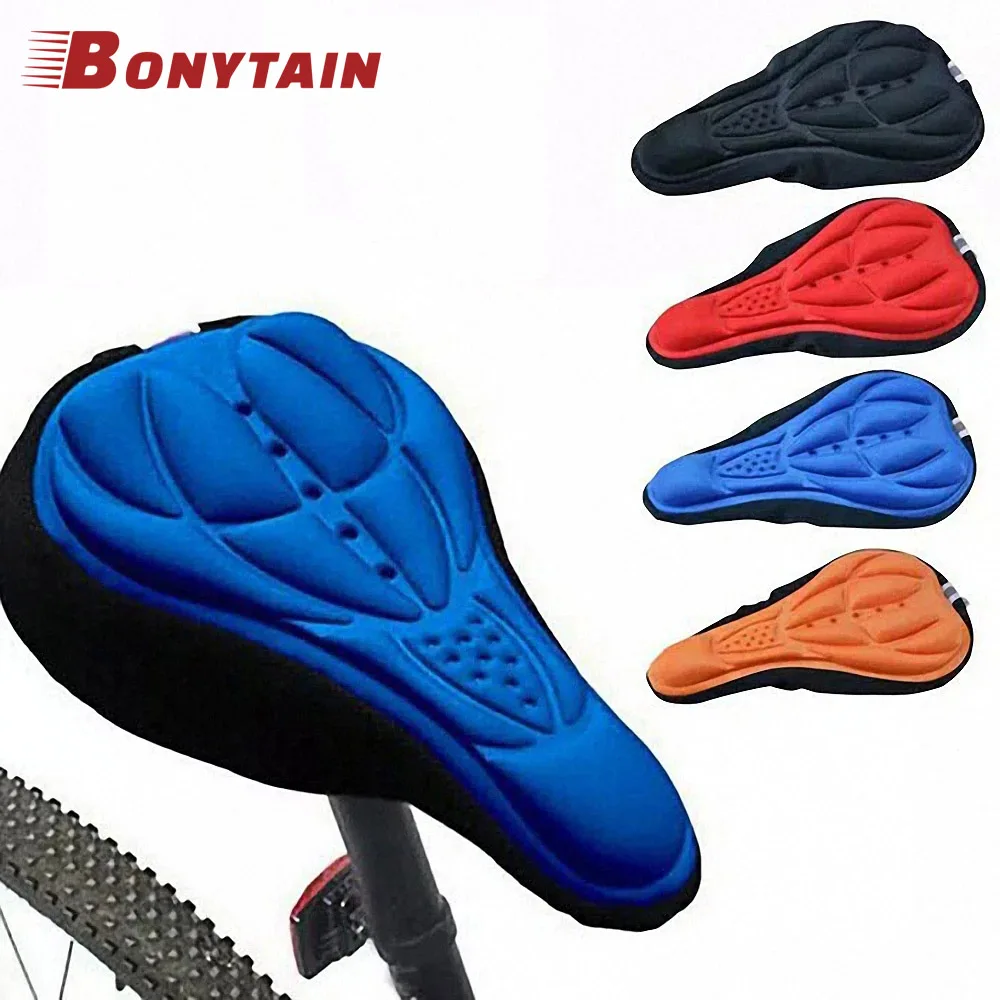 3D Mountain Bike Saddle Cover Soft Breathable Bicycle Saddle Silicone Sponge Non-slip MTB Bike Seat Cushion Bicycle Accessories