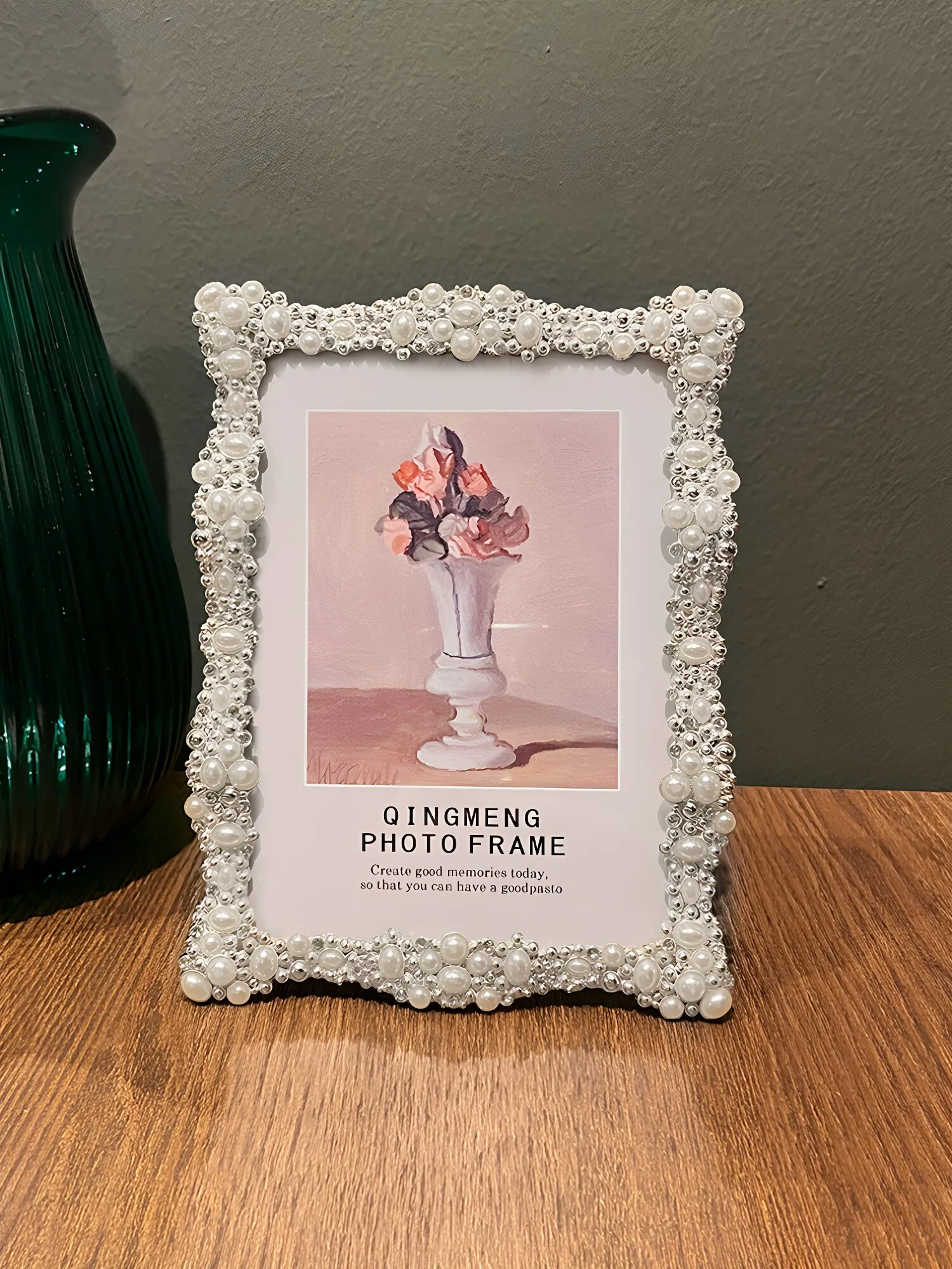 For Metal pearl white photo frame 6 inch 7 inch 8/10 inch couple graduation wedding photo frame