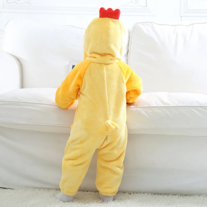 Umorden Halloween Easter Yellow Chick Costumes Rompers for Baby Boys Girls Infant Toddler Hooded Jumpsuit Flannel 0-3T