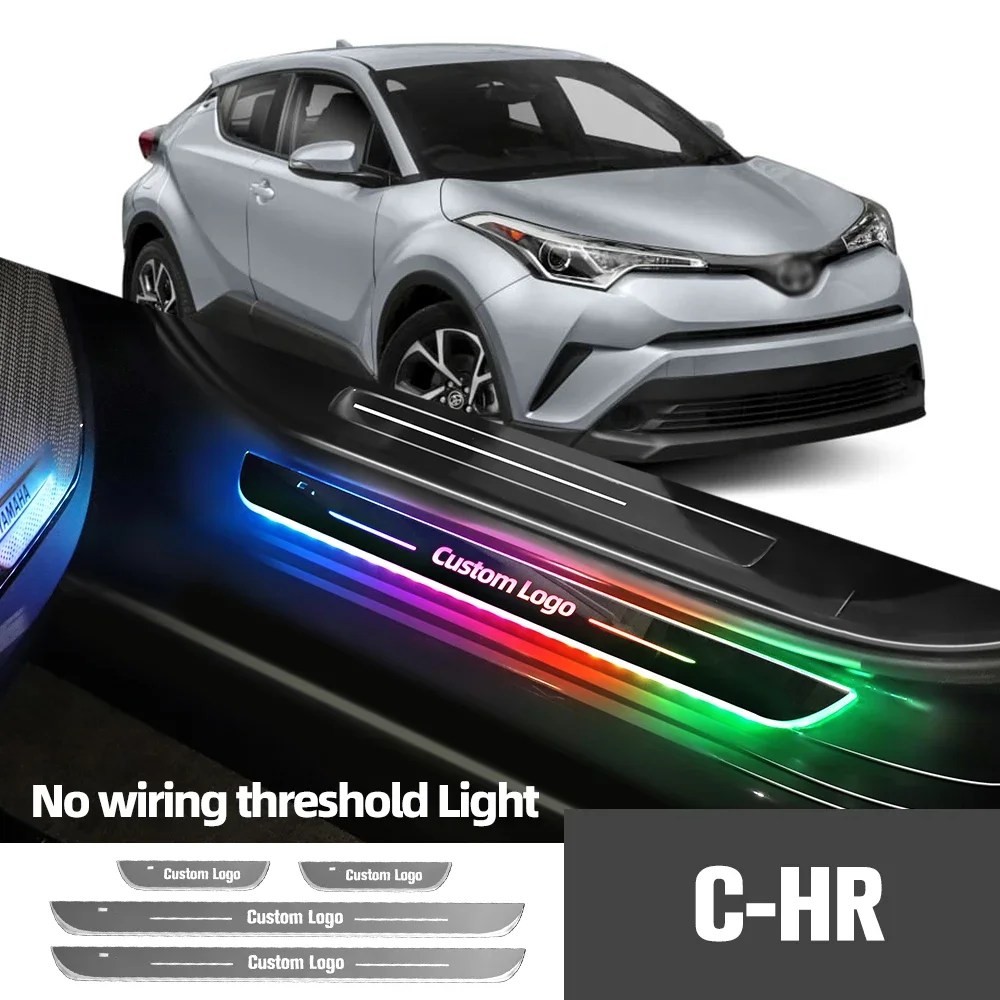 

For Toyota C-HR CHR C HR 2016-2023 2021 2022 Car Door Sill Light Customized Logo LED Welcome Threshold Pedal Lamp Accessories