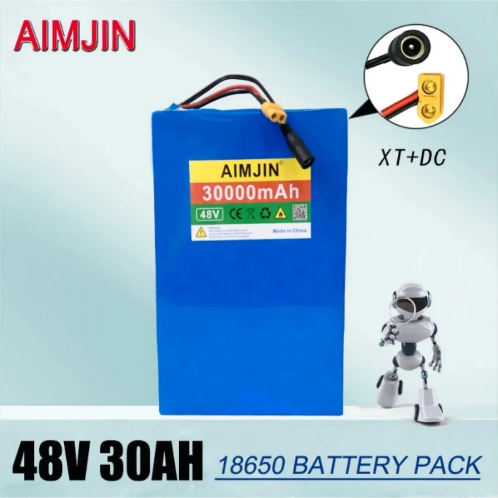 Original 48V 30Ah Lithium Battery Pack for Citycoco Motorized Scooter 30000mAh 2000W with Built-in 50A BMS High Capacity 13S8P