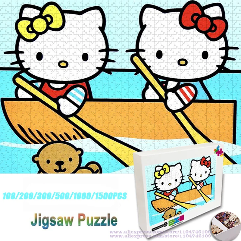 

Sanrio Hello Kitty Puzzle Jigsaw 108/200/300/500/1000/1500Pcs Unique Gift for Girl Intelligence Puzzles for Kids with Gift Box