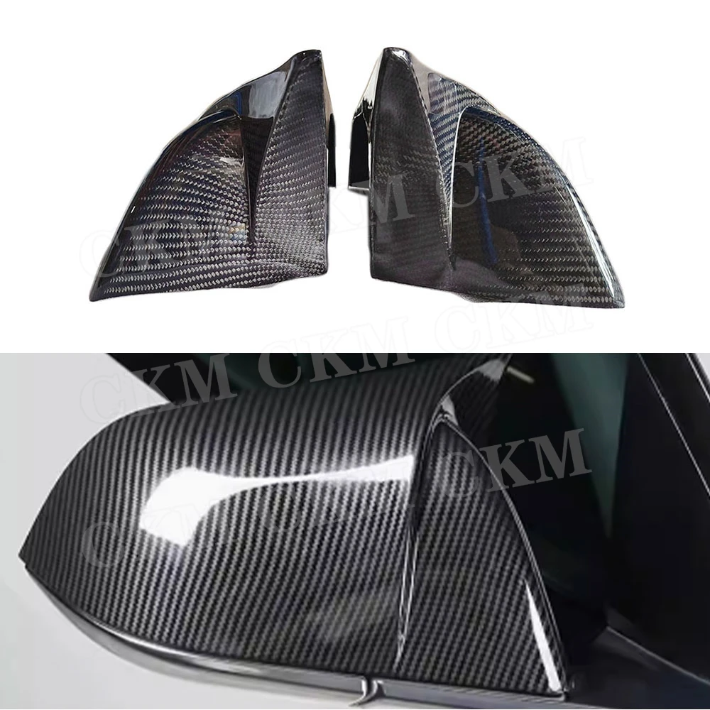 

For Tesla Model Y Carbon Fiber Car Side Rearview Mirror Cap Trim Covers Accessories for Tesla Model 3 Body Kits